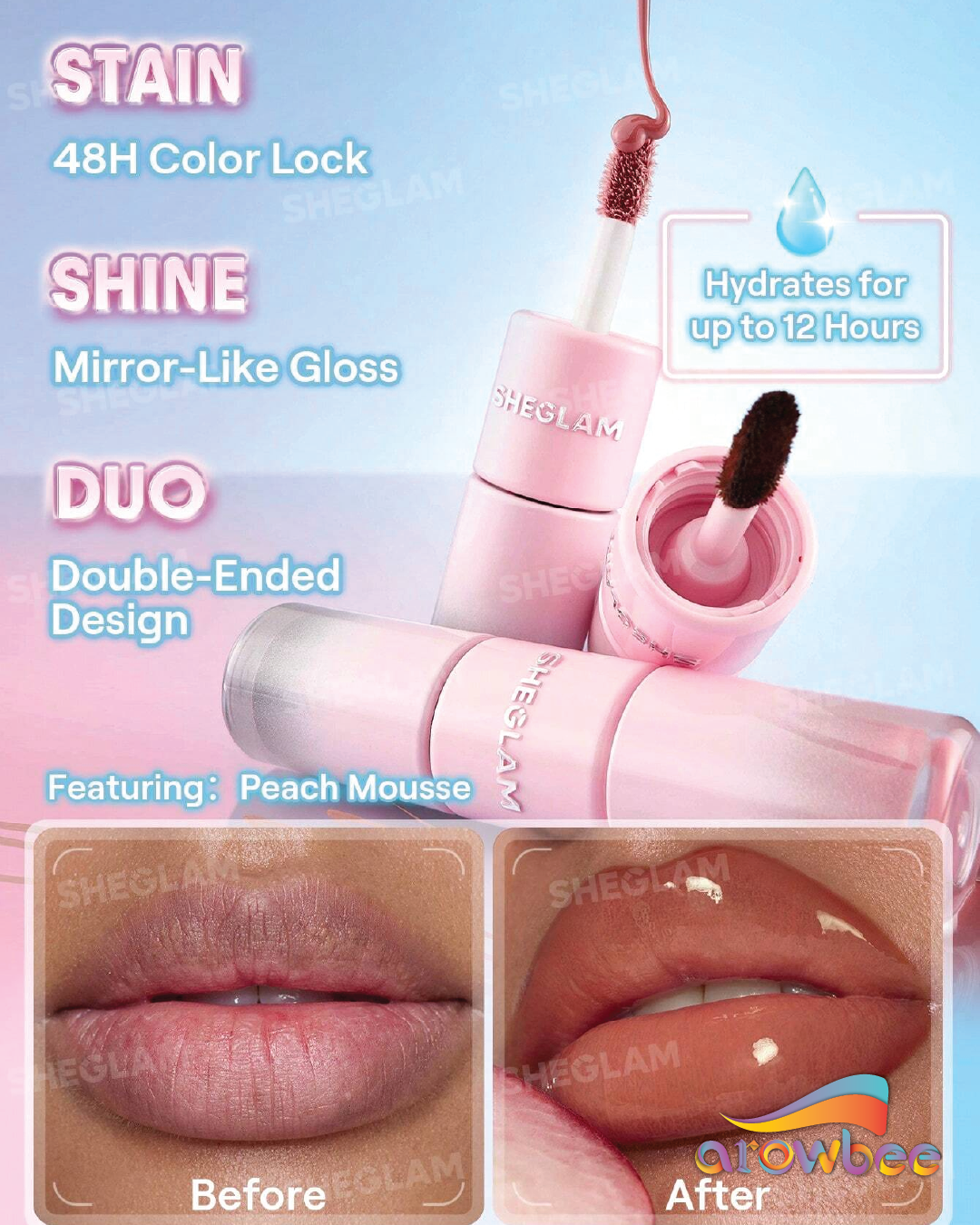 SHEGLAM Line To Shine Peel-Off Lip Stain & Gloss Duo
