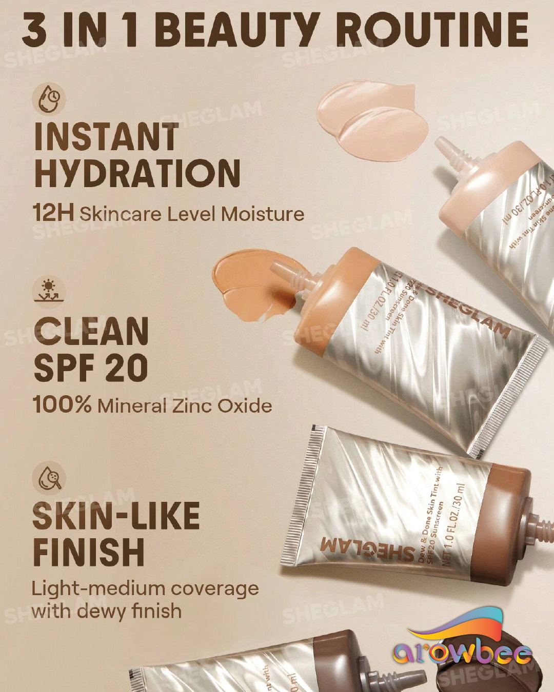 SHEGLAM Dew & Done Skin Tint With Spf20