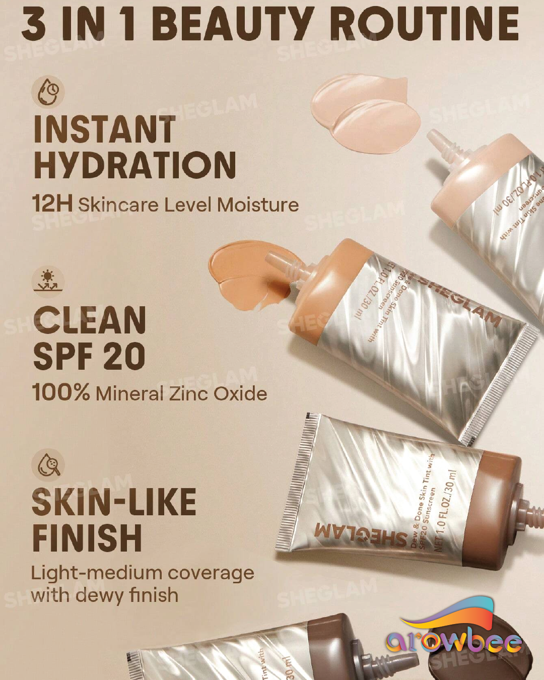 SHEGLAM Dew & Done Skin Tint With Spf20 Sample