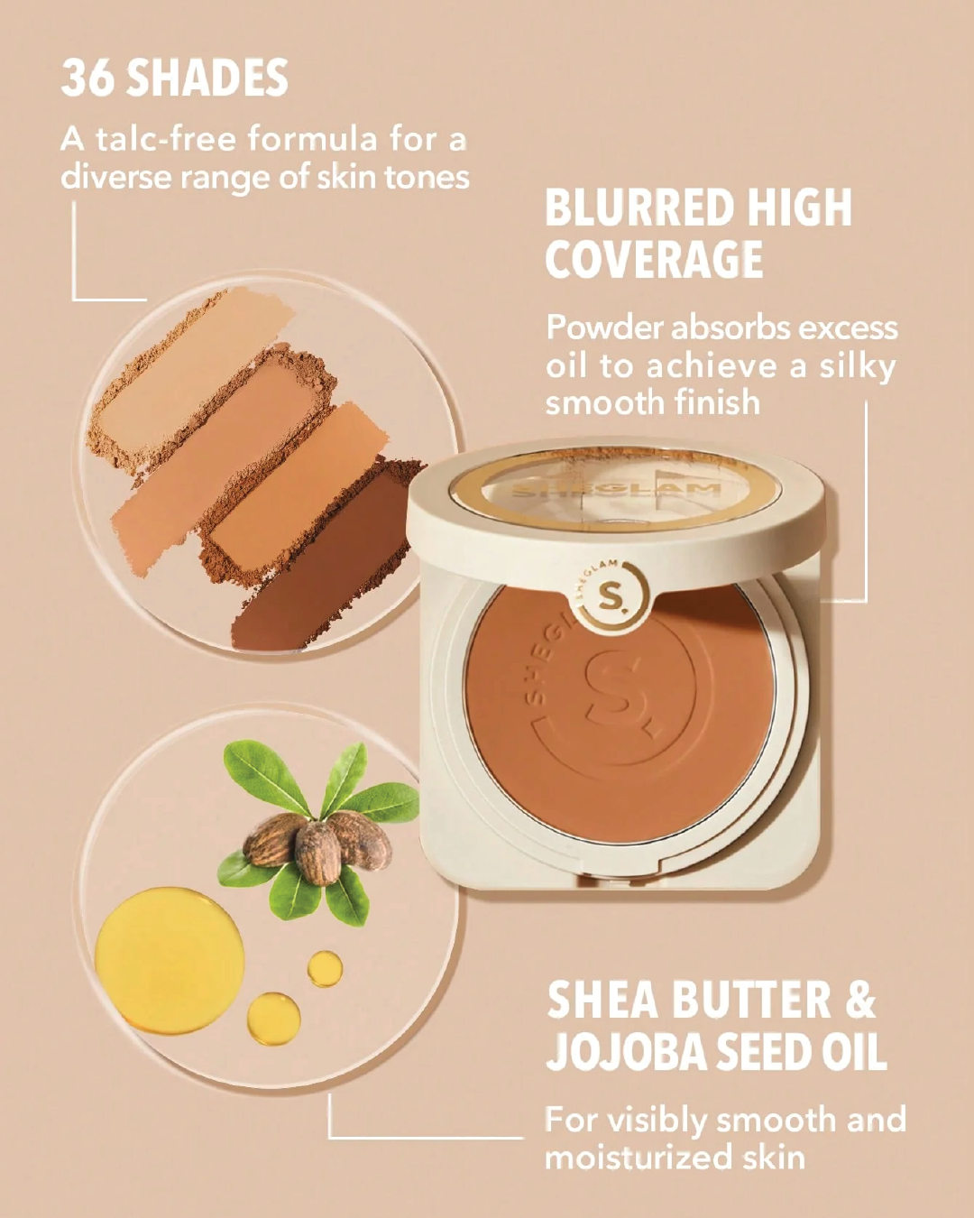 SHEGLAM Skin-Focus High Coverage Powder Foundation