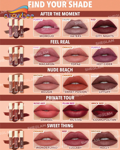 SHEGLAM Matte Allure Mini Liquid Lipstick Set