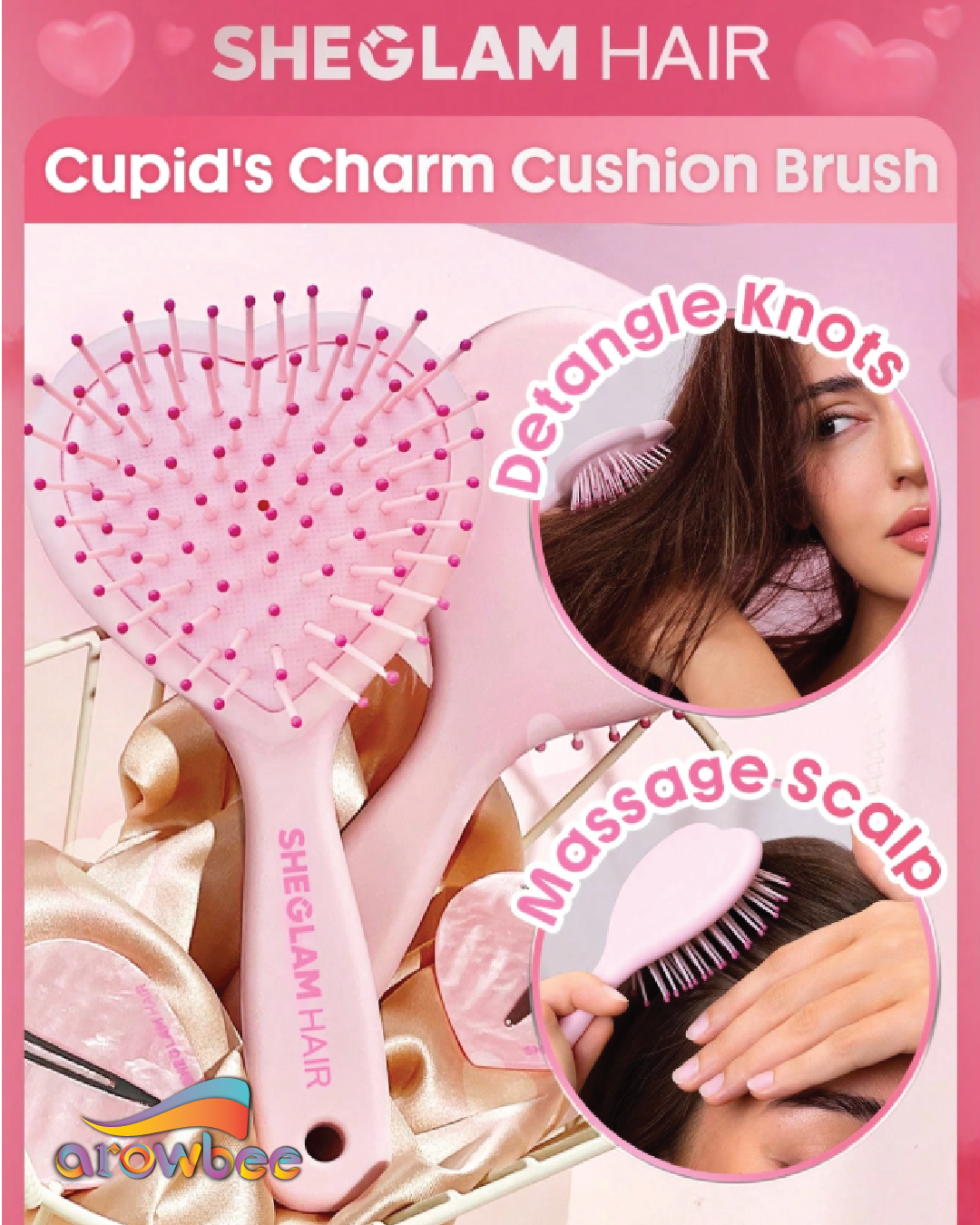 SHEGLAM HAIR Cupid's Charm Cushion Brush