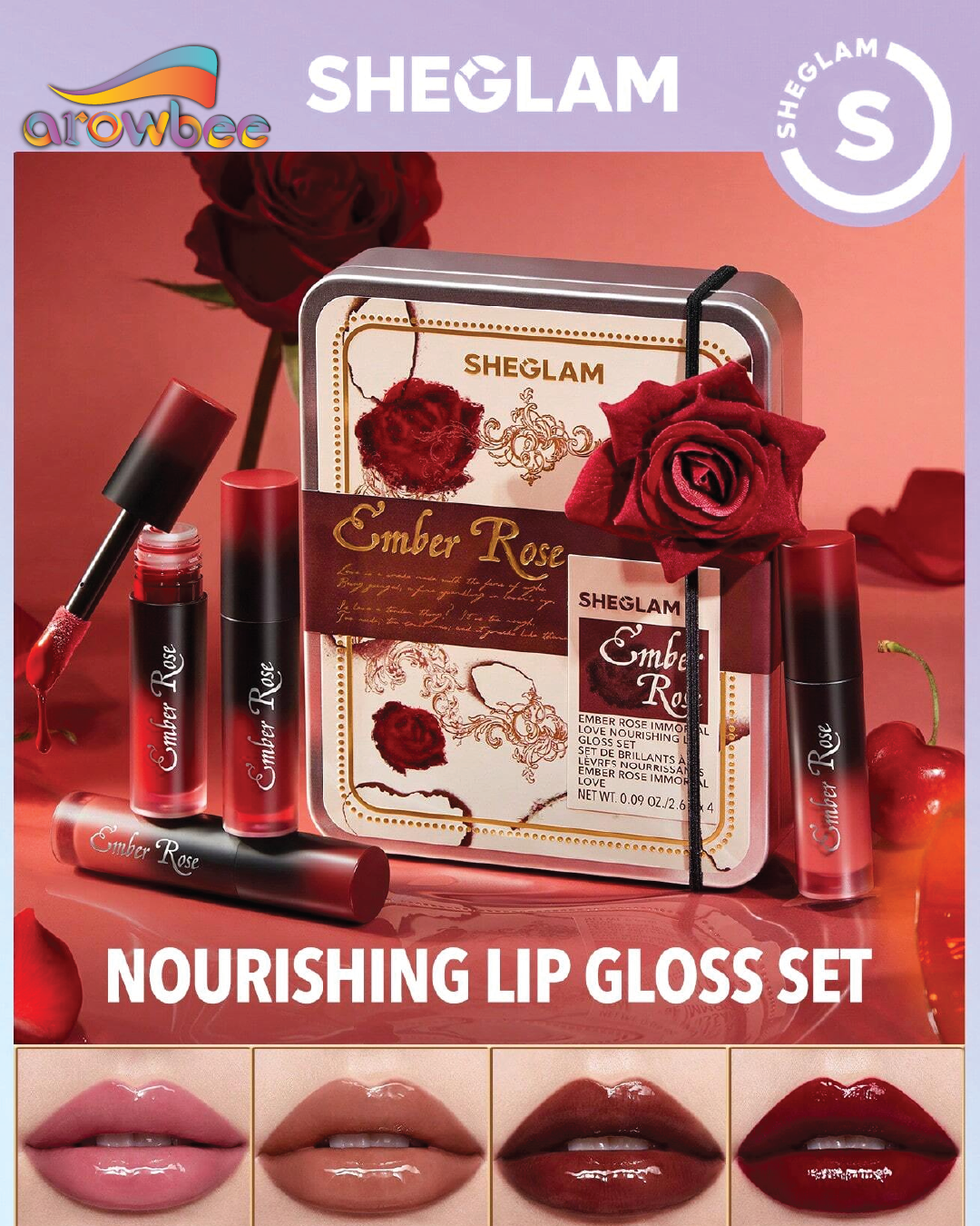 SHEGLAM Ember Rose Immortal Love Nourishing Lip Gloss
