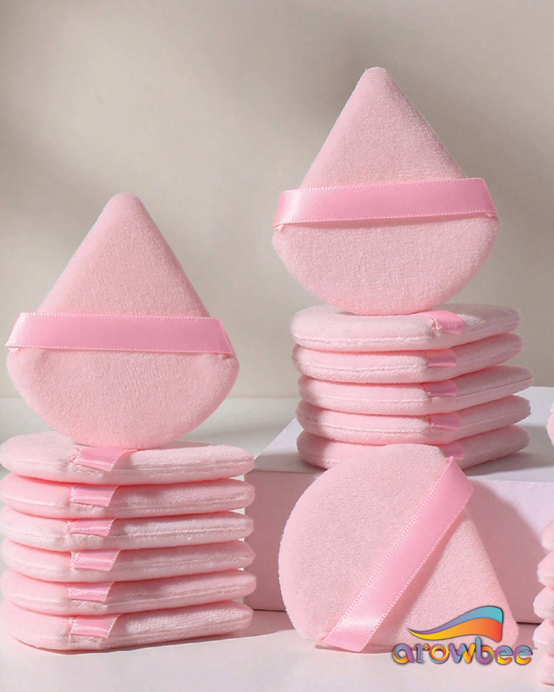 1 piece Triangle Pink Velvet Powder Puff