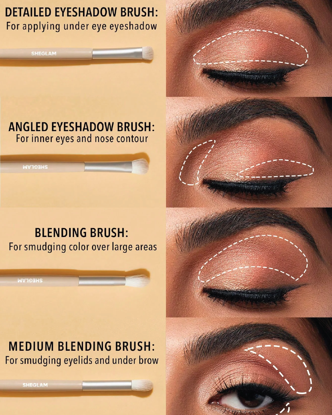 SHEGLAM Glam 101 Eye Essentials Brush Set