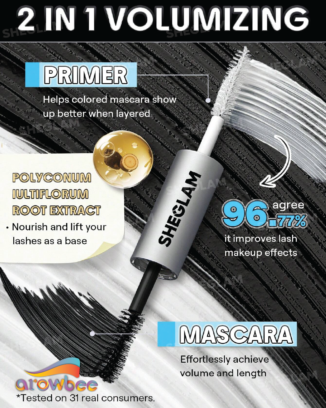 SHEGLAM All-In-One Primer & Tubing Volume Mascara-Tubing Black