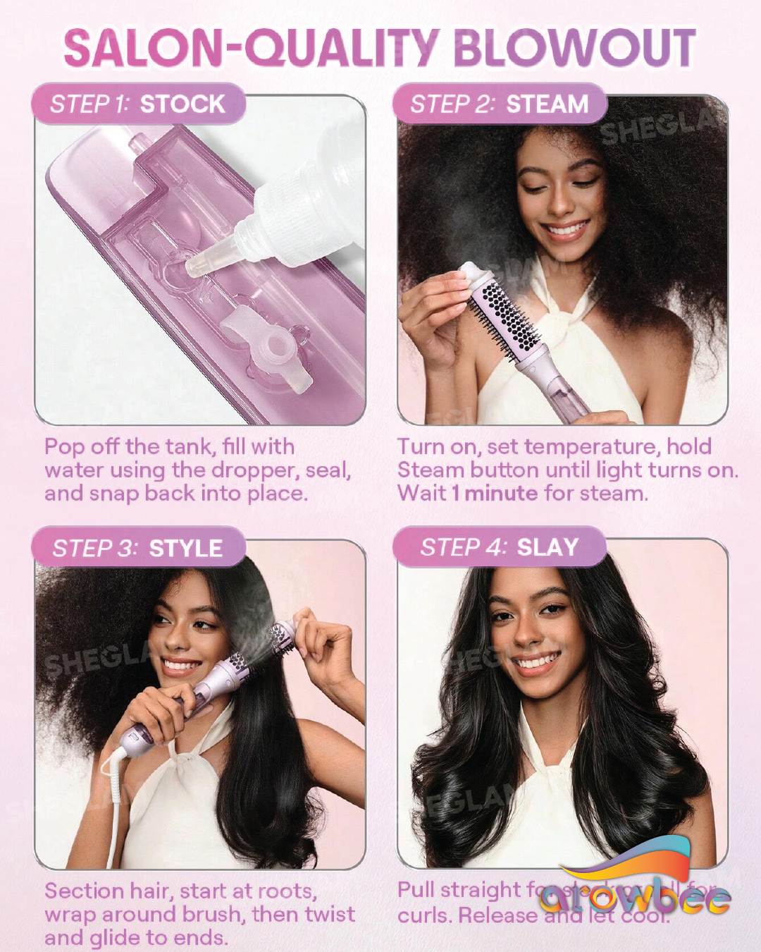 SHEGLAM HAIR Hydra Shot Steam Blowout Brush Pro