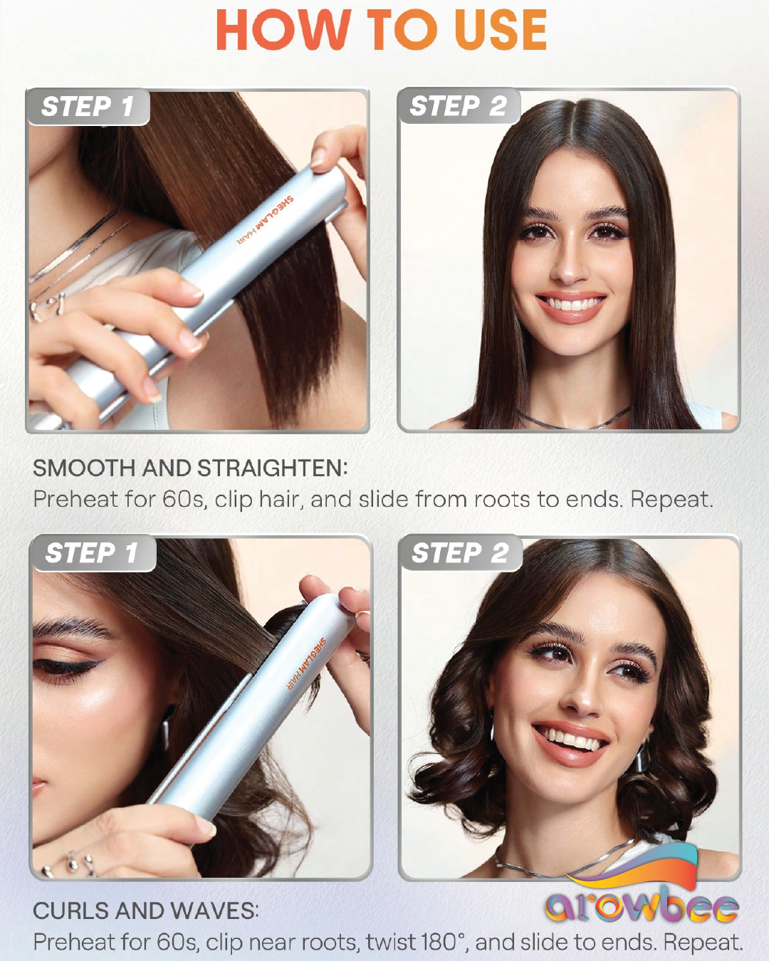 SHEGLAM HAIR Travel Buddy Mini Hair Straightener