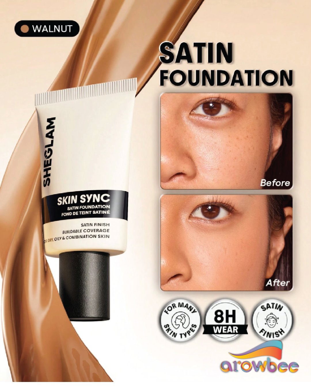 SHEGLAM Skin Sync Satin Foundation