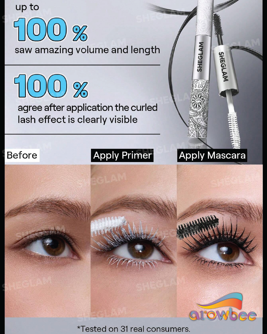 SHEGLAM All-In-One Primer & Tubing Volume Mascara-Tubing Black