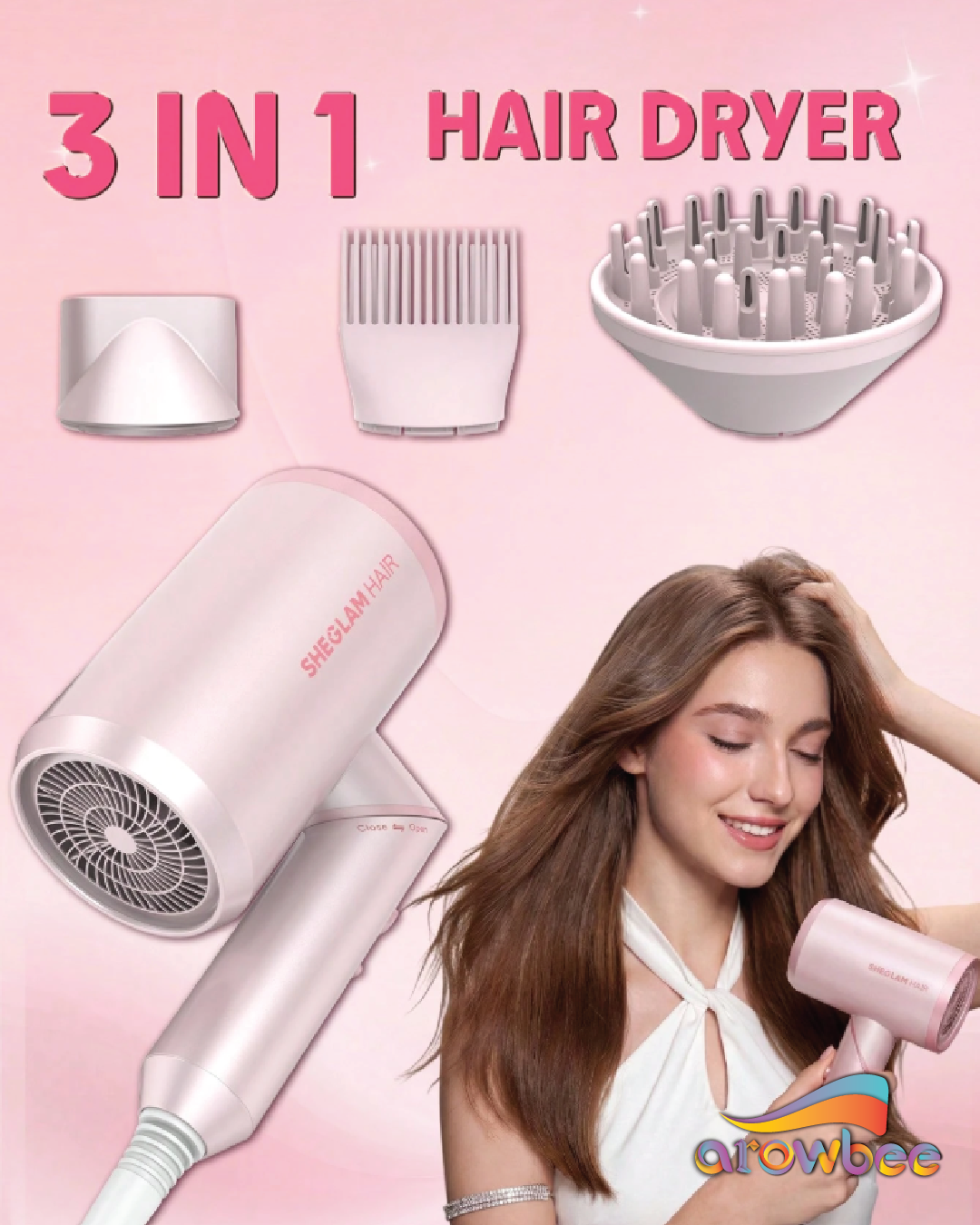 SHEGLAM HAIR Blowout Bliss Triple Threat Hair Dryer