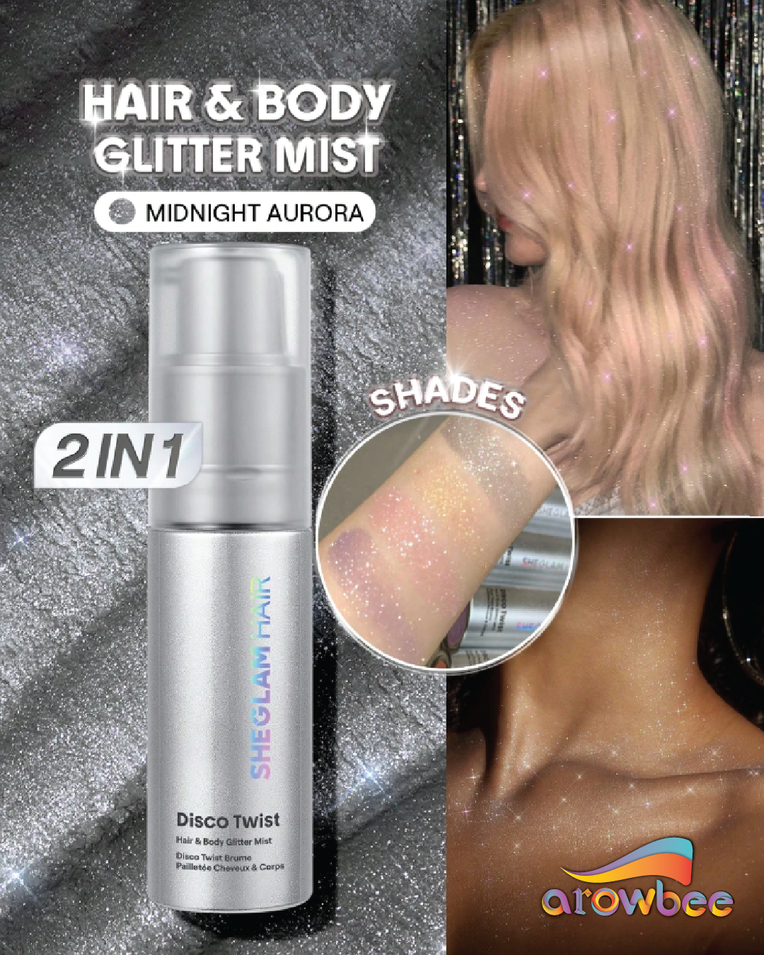 Sheglam Disco Twist Hair & Body Glitter Mist