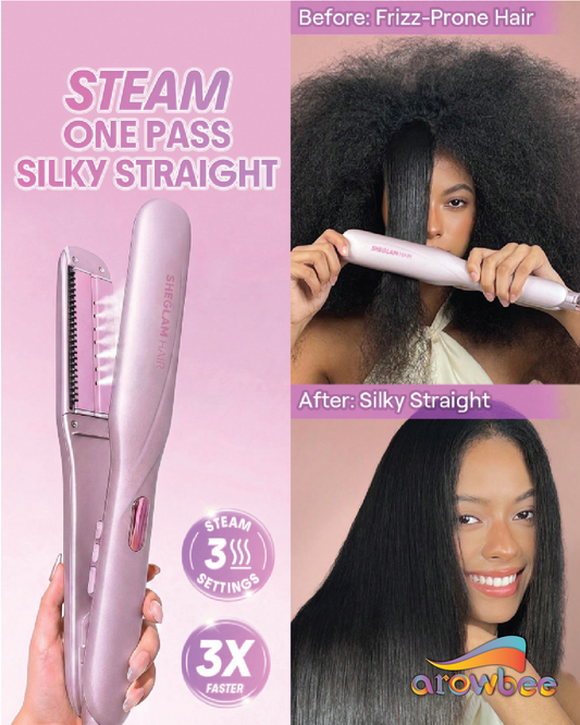 SHEGLAM HAIR Hydra Shot Steam Iron Pro, Straightener & Curler