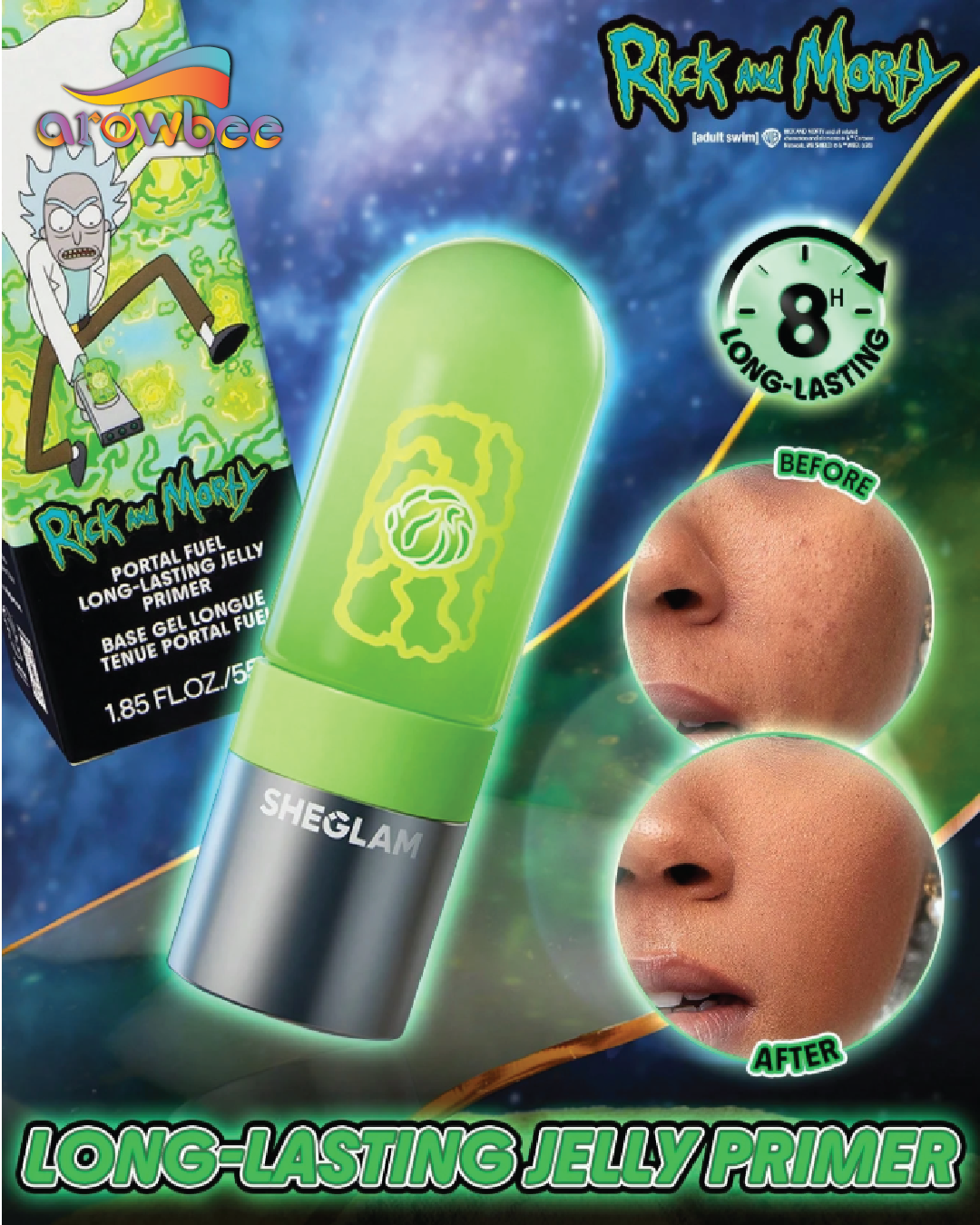 Rick and Morty X SHEGLAM Portal Fuel Long-Lasting Jelly Primer